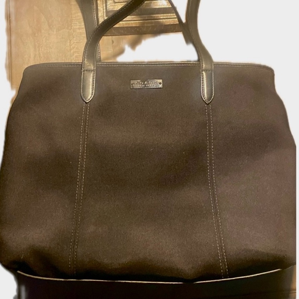 Like new!! COACH New York Black Neoprene & Leather Large Tote Shoulder Bag